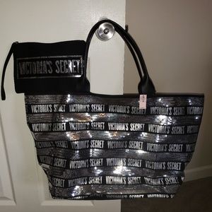 Victoria secret tote black sequin